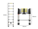 Traderight Multipurpose Ladder Telescopic 2.6M Silver 2.6 Meter HW0076-2.6M