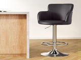 Artiss 1x Leather Bar Stools Swivel Adjustable Gas Lift PU Counter Chairs Brown BA-K-7200-BR