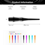 2BA Thread Soft Tip Dart Points 500 Pack, 10 Colors, Plastic Tips Replacement,Darts Accessories V1259-DP01-A-5701