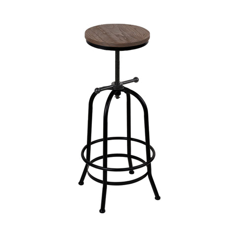 Artiss Bar Stools Adjustable Wood Chairs BA-TW-V17-T14134-BK