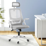 Artiss Ergonomic Office Chair Computer Desk Chairs Headrest Adjustable Grey OCHAIR-K-MESH-GY-WH