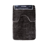 2 Pce Sorrento Plush Quality Non-slip Rubber Back Bath Mat Set Mink V442-ATX-BATHM-2PCESORRENTO-MINK-SH