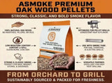 ASMOKE 100% Natural Premium Oak Wood BBQ Pellets for Smoker & Grill V642-20-LBS-9-5-KG-OF-100-PURE-OAK-PELLETS-COPY
