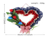 Gorgeous Heart Shaped Wreath, Holiday Decor Prop, Exquisite Crafted Door Hanging Ornament, Perfect V1192-AZ-W-24346