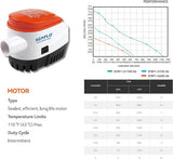 SEAFLO 12V 1100GPH Automatic Bilge Pump Marine Boat Auto Submersible Pump V201-QHGMMOREONE026