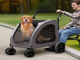 Pet Stroller, 4 Wheels Dog Stroller with Brakes, 160lbs Weight Capacity, Portable Puppy Stroller V952-CWTCDHK4QSHD3F05MV0