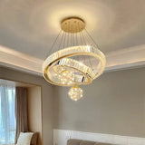 BAMDECOR C3335 Large Swirl Modern Crystal Ring Chandeliers Contemporary Round Chandelier Crystal V255-BAM-C3335-2