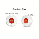 elderly emergency button, SOS medical alarm, wireless emergency system, remote notification, V1102-144-13252-WHT-2PCS