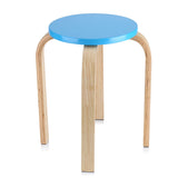 1Pcs Anti Slip Bentwood Stool Stacking Home Living Room Furniture Decor Blue V1294-YM0901-DE-JY01006-03