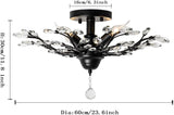 Crystal Chandelier LED Ceiling Light , 4 lights, Black V178-23721