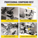 VEVOR Mini Metal Lathe 8x14, Mini Lathe Machine 2250 PRM Variable Speed Change,Precision Mini Lathe V952-JSMNCC8X140000001V3
