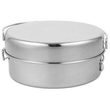 Lightweight Stainless Steel Camping Cookware Set, Portable Outdoor Hiking Pot and Pan for Travel V1370-AZ4-11541
