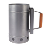 Grill Chimney Starter Wood Handle Compact Barbecue Chimney Starter for Outdoor Cooking Camping V1294-YM0706-3111230161911