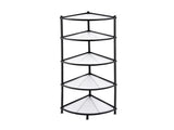 Artiss 5-Tier Kitchen Corner Shelf Rack Stand Microwave Metal Storage Shelves XFEL-KR-MEL-COR5S-49-BK