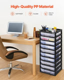 Plastic Storage Organizer 10-Tier Large Capacity with Organizer Top Black Frame V952-JTZCCHTZ10CJWVVC4V0