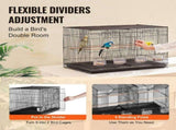 Bird Cage, 18 in, Small Parakeet Cage Divider, Sturdy Metal Bird Flight Cage, Travel Birdcage V952-ZMSMNNL31191DY8JTV0