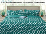 Ramesses Alena Teal 4 Pcs Ultrasonic Comforter Set Queen V442-KIT-COMFORTER-ALENA4PCS-TEAL-QS