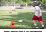 Set of 15 Plastic Numbered Soccer Training Cones - Soft Markers for Football Practice and Drills V1366-AZ2-W-21483