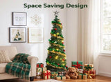 Jingle Jollys Pop Up Christmas Tree Pre Decorated Warm White LED 160cm PUT-XMAS-5IN-2