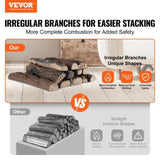 VEVOR 10 Pcs Gas Fireplaces, Large Ceramics for Fireplace Decorative, Heat-Resistant Wood V952-TCXWYM10YM00A45M1V0