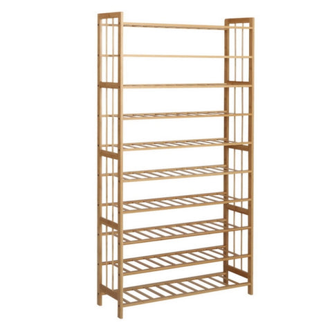 Artiss Shoe Rack Cabinet Bamboo 10-tier 50 Pairs BAM-B-SR2001-NT