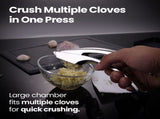 Gourmet Easy Garlic Press No Need to Peel, Stainless Steel Garlic Mincer, Garlic Crusher V1376-GARLECOMBO