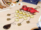 Happy Bird Resin Wind Chime Alloy Bell Outdoor Garden Hanging Decor, Multi-Layer Balcony V1232-XFNFL-001