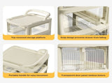Multi-Layer Transparent Rolling Storage Cart Movable Wheels Large Capacity Organizer For Kitchen V1370-AZ4-09235
