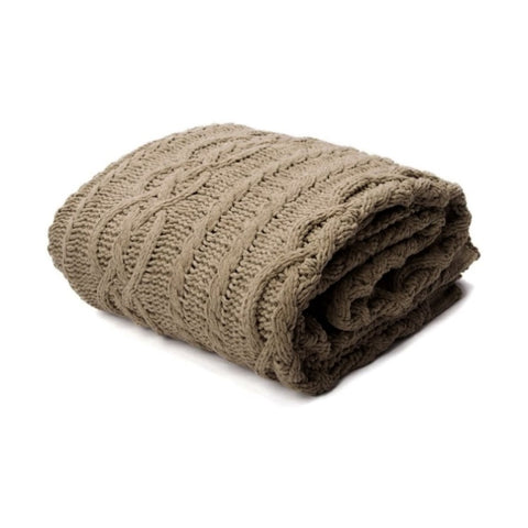 Asher Brown Knitted Throw Rug V442-ATX-THROW-ASHER-BROWN-RE