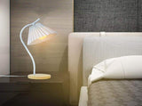 Table Lamp with Cloth Pleated Lampshade Metal Modern Nightstand Bedside Lamp for Bedroom Living Room V1294-YM0710-3119230115411