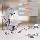 Commercial Electric Meat Bandsaw, 1100W Stainless Steel Countertop Bone Sawing Machine, Workbeach V952-TSJGJ1100W420AHCPV3