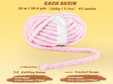 8 Pack Chunky Chenille Yarn Crocheting 30.6 Yards, 7.7oz, Super Bulky, Soft Fluffy Plush Yarn V1258-DP02-C-671