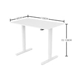 Fortia Sit To Stand Up Standing Desk, 120x60cm, 72-118cm Electric Height Adjustable, 70kg Rated, V219-ADKSSTFOWTWT2SA