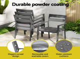 Gardeon Outdoor Dining Set 7 Piece Aluminum Table Chairs Setting Black FF-DINING-7CL-BK-AB