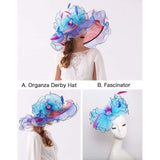 Women's Organza Saturday Horse Racing Derby Day Wide Church Hat V1366-AZ2-W-19895