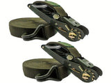 Green White cargo tie-down straps, heavy-duty straps, truck straps, trailer straps, car straps, V1347-804-WHI-06342