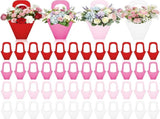 48 Pcs Mother's Day Flower Bouquet Holder Bulk with Handle Pink Red Florist Floral Bouquet Boxes for V1258-DP02-F-809