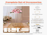 Wedding Flower Stand, 10PCS 80cm Column Flower Stand, Floral Stands with Acrylic Laminate, Hexagonal V952-HLHJLFT10J80XDSZ1001V0