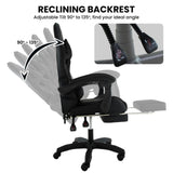 Sarantino Cueva Reclining High Back Office Gaming Chair Black Retractable Footrest Computer Sea CHR-ASA-CUE-BK