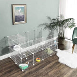 SONGMICS Metal Wire Two-Story Pet Playpen with Zip Ties White V227-8498641000001