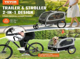 Dog Bike Trailer, Supports up to 40 kg, 2-in-1 Pet Stroller Cart Bicycle Carrier, Easy Folding Cart V952-TCTCLYSCWZXCSF5IBV0