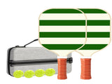 Set 2 White And Green T700 Carbon Fiber Pickleball Paddle Set - 2 Paddles, 4 Balls, and Portable V888-ELOSUNG23605