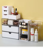White Frame Drawer Organiser, 3 Drawers With Slant Grid, Multi Compartment Storage V1221-XM-LB3198-GM131