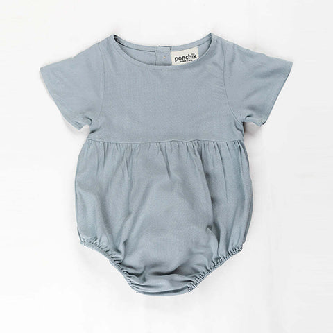 Ponchik Babies + Kids - Linen Romper - Capri Blue - Size 2y Only V563-LINROMPER-CAPBLUE-2YO