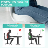 2 x Bamboo Memory Foam Pressure Relief Seat Cushion V915-MB0001X2