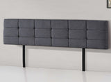 Linen Fabric King Bed Deluxe Headboard Bedhead - Grey V63-821443