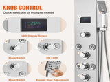 Shower Panel System, 6 Shower Modes, LED & Screen Hydroelectricity Shower Panel Tower, Rainfall, V952-FTYS6CS2MSDPKUG3WV9