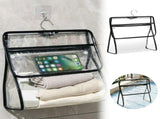 Transparent Hanging Storage Bag,Waterproof Shower Organizer with Hook and Snap Closure,Clear Dorm V1369-AZ3-W-14972