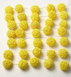 1 Set of Yellow 5cm Rattan Cane 50 Ball Battery Power LONG 5m String Lights Christmas Gift Home V382-YELLOWRATTBALLBATT50