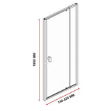 Adjustable Semi Frameless Shower Screen 74-82cm x 195cm With Gold Hardware & No Side Return For V63-958081